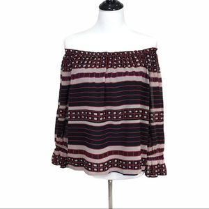 LOFT Petites off the shoulder long sleeve blouse